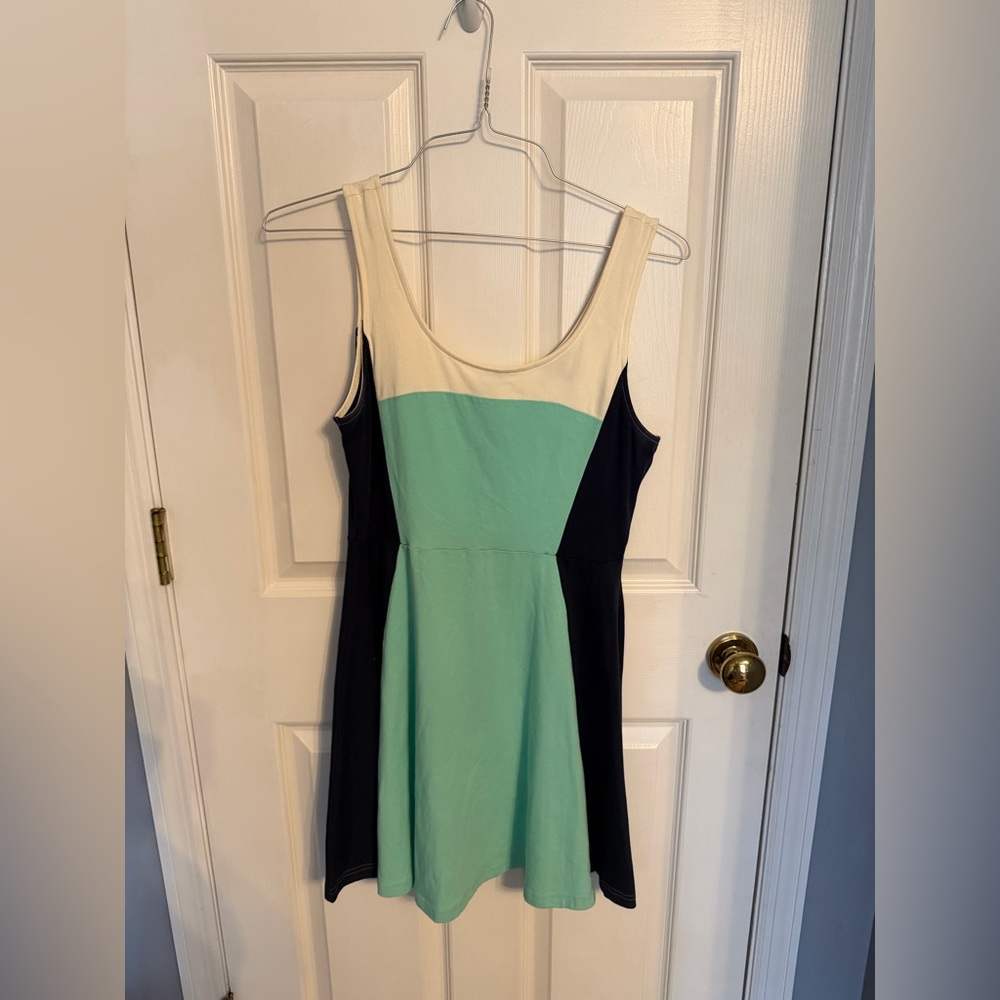 Express Cream, Mint, and Navy Colorblock Dress, size L/G